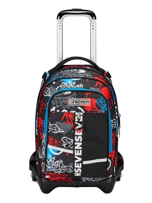 SEVEN JACK + HALF STREET Abnehmbarer Trolley-Rucksack, 3 Räder Schwarz - Rucksäcke mit Trolleyfunktion