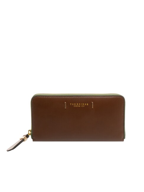 THE BRIDGE CHIARA Große Lederbrieftasche mit Rundum-Reißverschluss BRAUN - Brieftaschen Damen