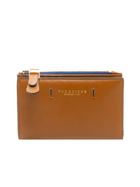 THE BRIDGE CHIARA Mittelgroße Brieftasche aus Leder Cognac / Gold - Brieftaschen Damen