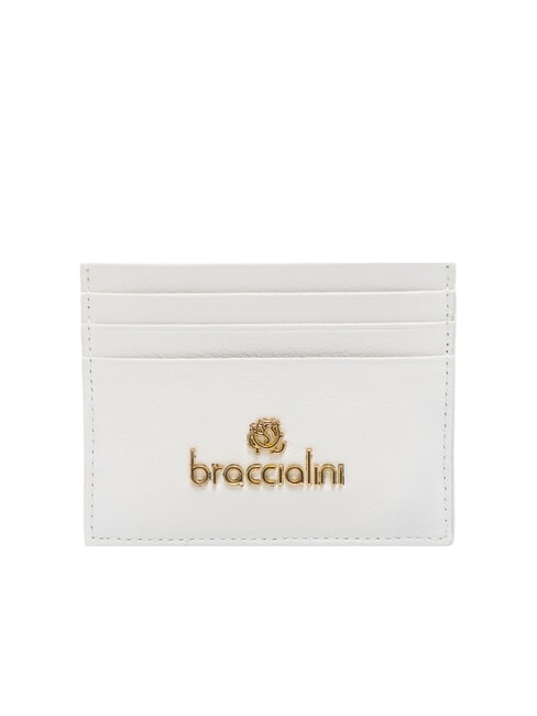 BRACCIALINI BASIC Kartenetui aus Leder mit Metalllogo Weiß - Brieftaschen Damen