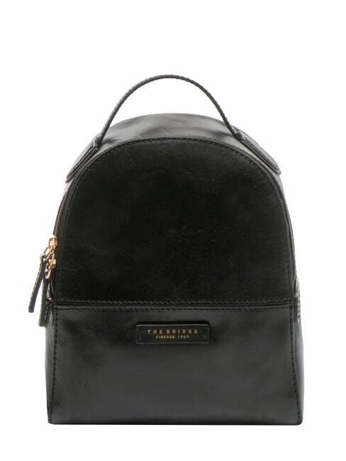 THE BRIDGE ELETTRA Runder Lederrucksack Schwarzes Gold - Damentaschen