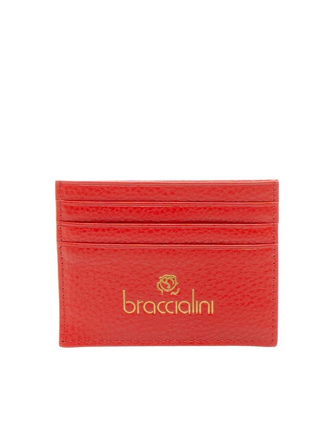BRACCIALINI BASIC Kreditkartenetui aus Leder Rot - Brieftaschen Damen