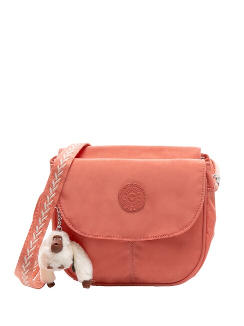 KIPLING CATIA Kleine Umhängetasche mit Überschlag Vintage rosa pelzigen Affen - Damentaschen