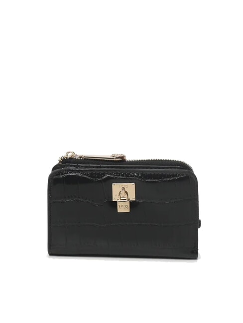 V73 CALLISTO Mittelgroße Brieftasche mit Krokodil-Print Schwarz - Brieftaschen Damen