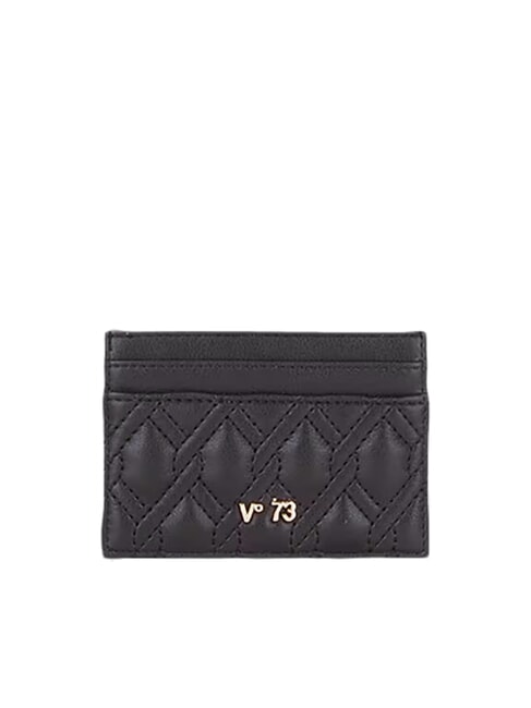 V73 MARGARET Flacher Kartenhalter mit Steppmuster Schwarz - Brieftaschen Damen