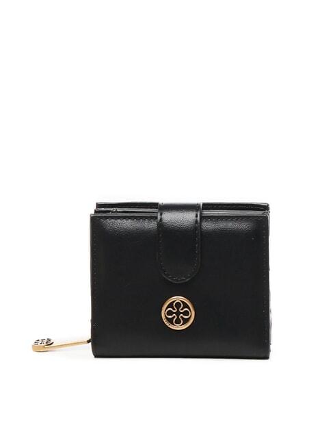 V73 GRAZIA Quadratische Geldbörse mit Metalllogo Schwarz - Brieftaschen Damen