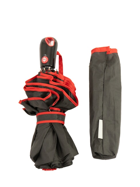 FERRÈ MINI Regenschirm mit automatischem Öffnen/Schließen schwarz / rot - Regenschirme