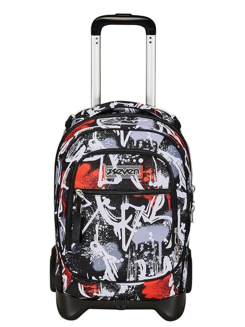 SEVEN NEW TECH SPRAY ME BOY Abnehmbarer Trolley-Rucksack, 2 Räder FEUERROT - Rucksäcke mit Trolleyfunktion