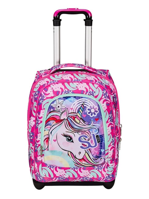 SJGANG CUCCIOLI BIG GIRL Fester Trolley-Rucksack mit 2 Rädern fuchsiafluo - Rucksäcke mit Trolleyfunktion