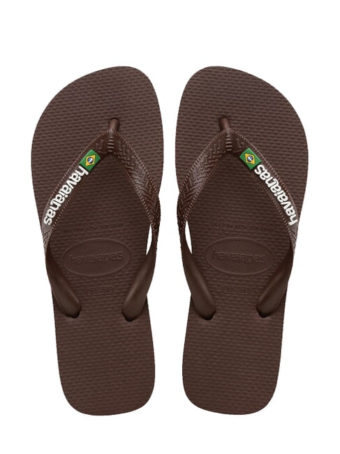 HAVAIANAS BRASIL LOGO Flip-Flops für Herren dunkelbraun/weiß - Schuhe Unisex