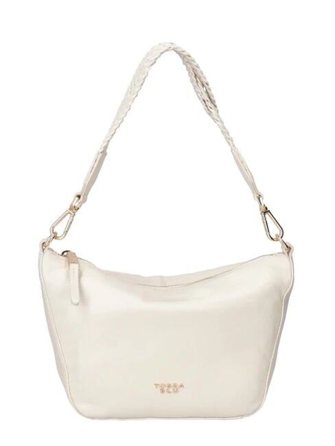 TOSCA BLU BEATRICE Ledertasche mit geflochtenem Griff Weißes Elfenbein - Damentaschen