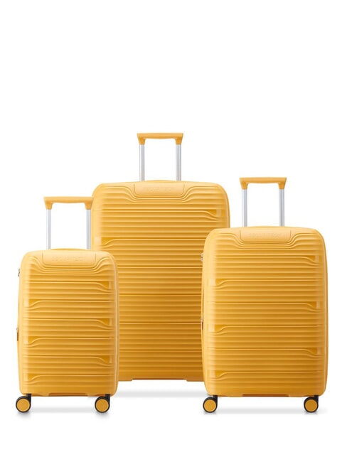 DELSEY SECURITECH DUNE Set mit 3 Trolleys: Kabine, mittel, groß, exp Gelb - Trolleyset