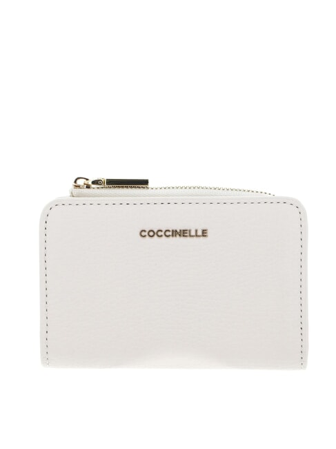 COCCINELLE METALLIC SOFT Kleine Geldbörse aus Leder Weiß - Brieftaschen Damen