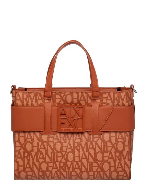 ARMANI EXCHANGE LOGO ALL OVER Handtasche mit Schultergurt Nocken. Rosen/Auto. Cafe - Damentaschen