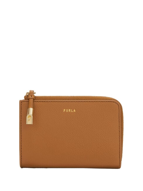 FURLA GOCCIA Kartenetui aus Leder mit Reißverschluss Brandy - Brieftaschen Damen