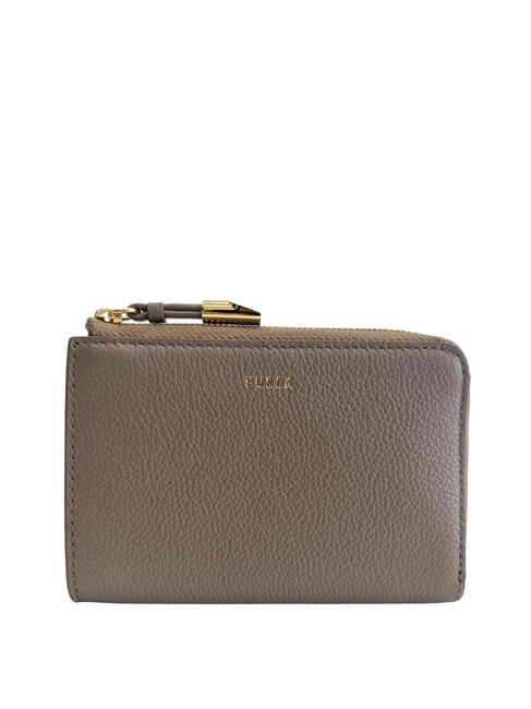 FURLA GOCCIA Kartenetui aus Leder mit Reißverschluss grauer Stuck - Brieftaschen Damen