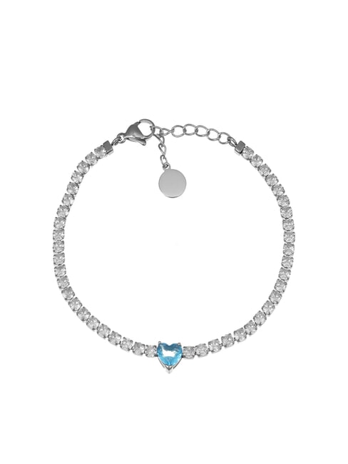 AMEN ACCIAIO Armband mit Zirkonia und Herz Silber - Armbänder