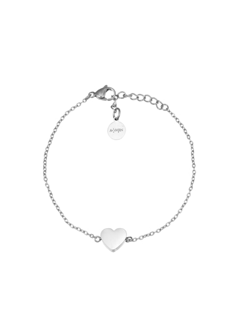 AMEN ACCIAIO Stahlarmband mit Herz Silber - Armbänder