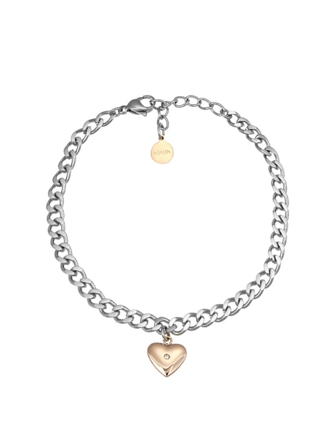 AMEN ACCIAIO Kettenarmband mit Herz Stahl/Rosen - Armbänder