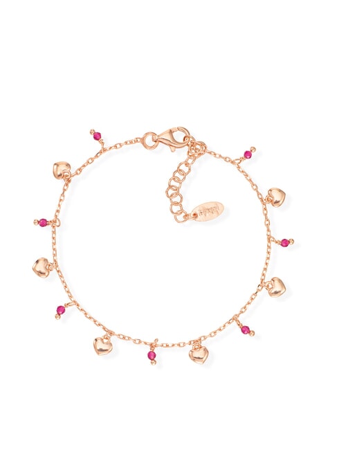 AMEN CANDY CHARM Silbernes Armband mit kleinen Herzen Rose - Armbänder