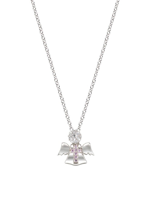 AMEN GIOIA DI MAMMA Halskette mit kleinem Engel und Zirkonen Rhodium - Halsketten