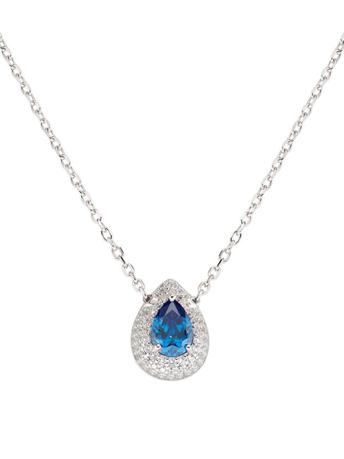 AMEN DIAMONDS Silberne Tropfenkette mit Zirkonia Rhodium - Halsketten