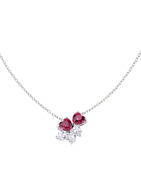 AMEN AMORE Zwei Herzen Halskette mit Zirkonia Rhodium - Halsketten