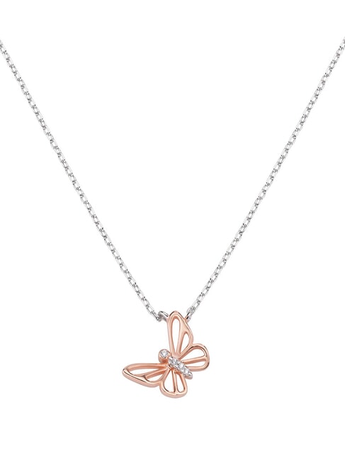 AMEN ANIMALIER LUXURY Halskette mit Marienkäfer und Zirkonia Rhodium/Rosš - Halsketten