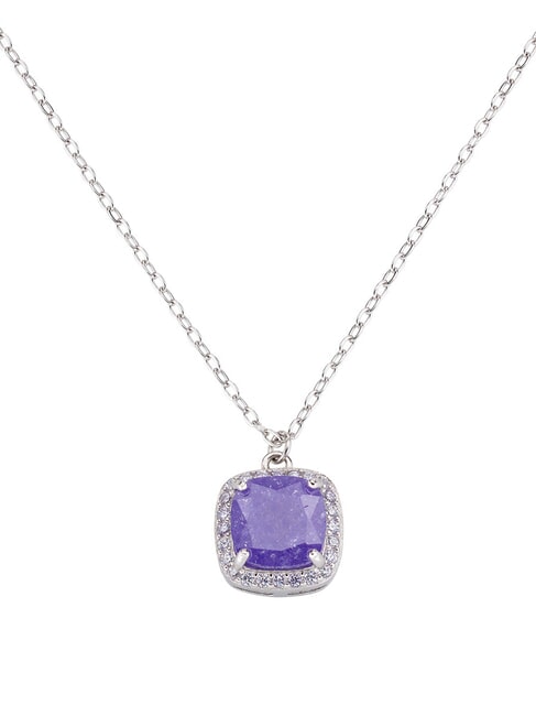 AMEN ICY DIAMONDS Halskette mit quadratischem Anhänger Rhodium - Halsketten