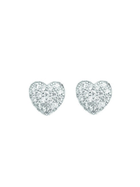 AMEN COCCOLE LUXURY Silberne Herzohrringe Rhodium - Ohrringe