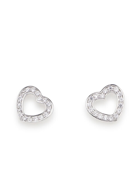 AMEN DIAMONDS Silberne Herzohrringe Rhodium - Ohrringe