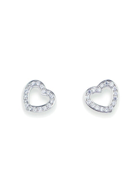 AMEN DIAMONDS Mini-Herz-Ohrringe Rhodium - Ohrringe