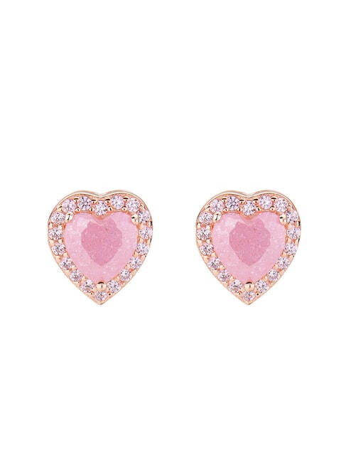 AMEN ICY DIAMONDS Herzohrringe mit Stein Rose - Ohrringe