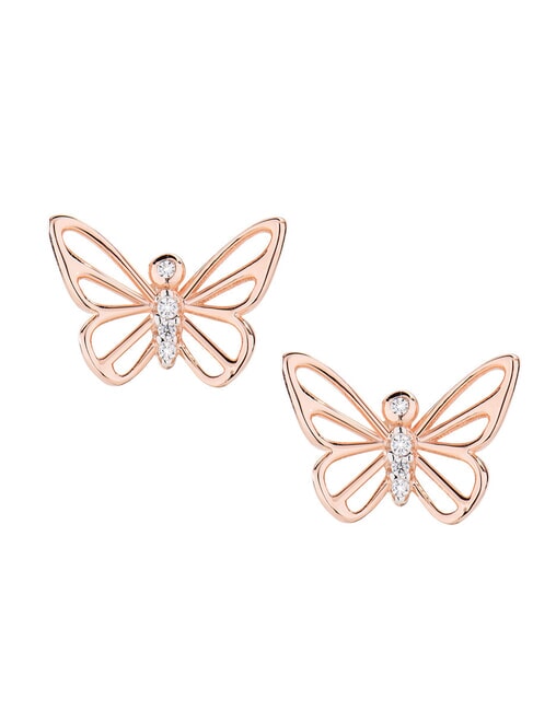 AMEN ANIMALIER LUXURY Schmetterlingsohrringe Rhodium/Rosš - Ohrringe