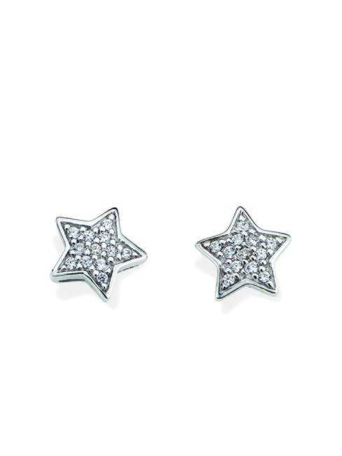 AMEN COCCOLE LUXURY Silberne Sternohrringe Rhodium - Ohrringe