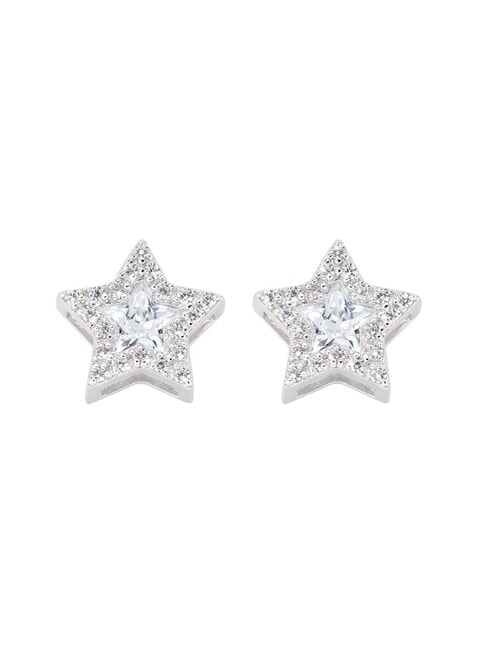AMEN STELLE Silberne Sternohrringe Rhodium - Ohrringe