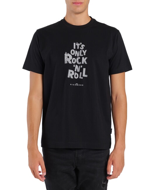 JOHN RICHMOND SPARTACO Baumwoll-T-Shirt mit Aufdruck Schwarz - Herren-T-Shirts