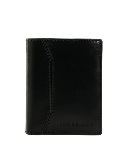 THE BRIDGE FILIPPO Vertikales Kartenetui aus Leder schwarz / mattes dunkles Ruthenium - Brieftaschen Herren