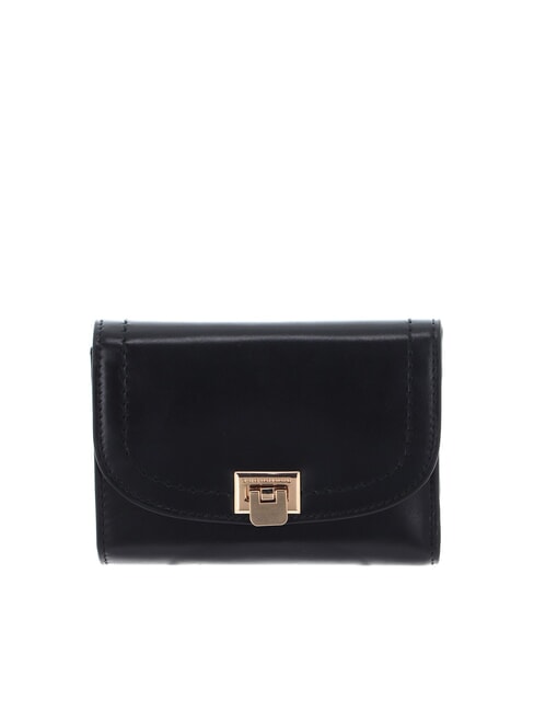 THE BRIDGE FEDERICA Mittelgroße Brieftasche aus Leder Schwarzes Gold - Brieftaschen Damen