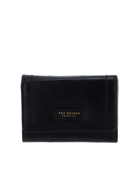 THE BRIDGE FIONA Kompakte Lederbrieftasche Schwarzes Gold - Brieftaschen Damen