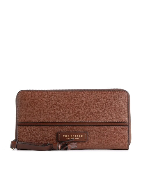 THE BRIDGE DOMITILLA Große Lederbrieftasche mit Rundum-Reißverschluss BRAUN - Brieftaschen Damen