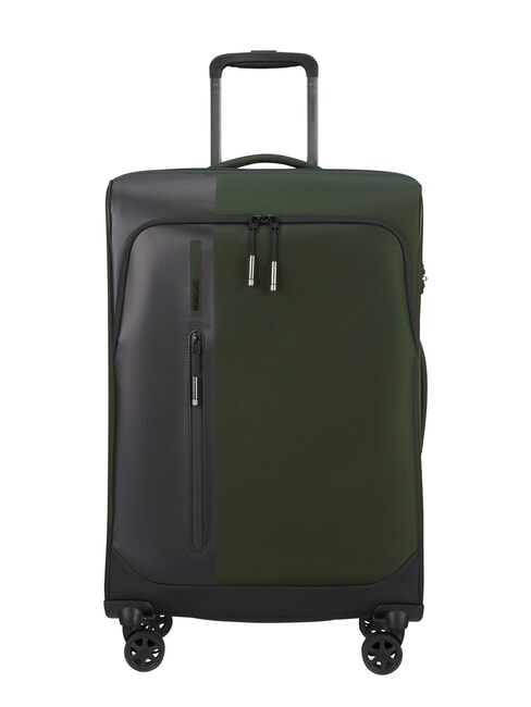 SAMSONITE BIZ2GO TRVL Mittelgroßer erweiterbarer Trolley Erde grün - Halbharte Trolleys