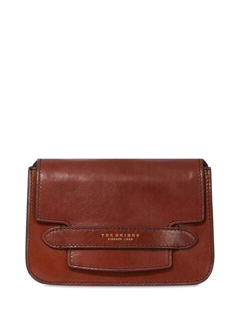THE BRIDGE LUCREZIA Ledertasche mit 3 Seitenfalten Braun/Ceulean+Multicolor-Abk. Gold - Damentaschen