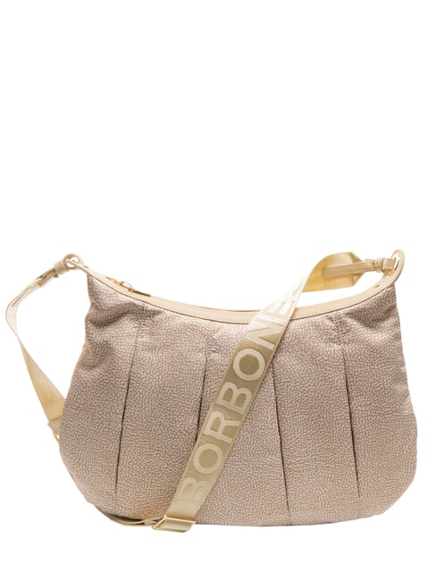 BORBONESE CROISSANT HOBO MEDIUM Umhängetasche, mit Schultergurt Sand - Damentaschen