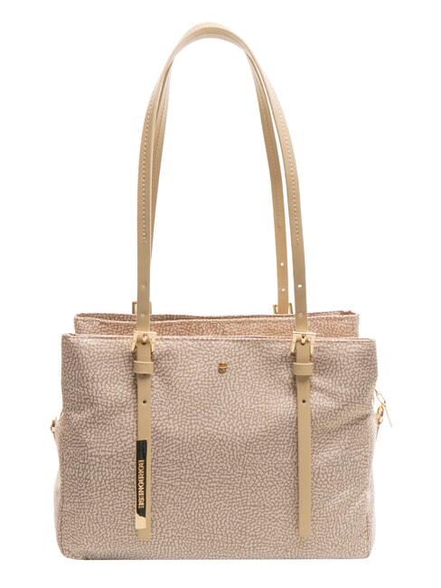 BORBONESE L'ECOLE NYLON Schultershopper, mit Schultergurt Sand - Damentaschen
