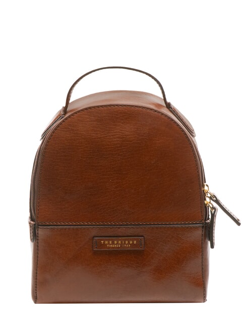 THE BRIDGE ELETTRA Runder Lederrucksack BRAUN - Damentaschen