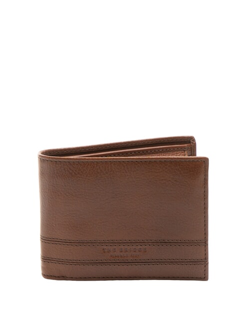 THE BRIDGE CESARE  Herren Leder Geldbörse Braun / Palladium - Brieftaschen Herren