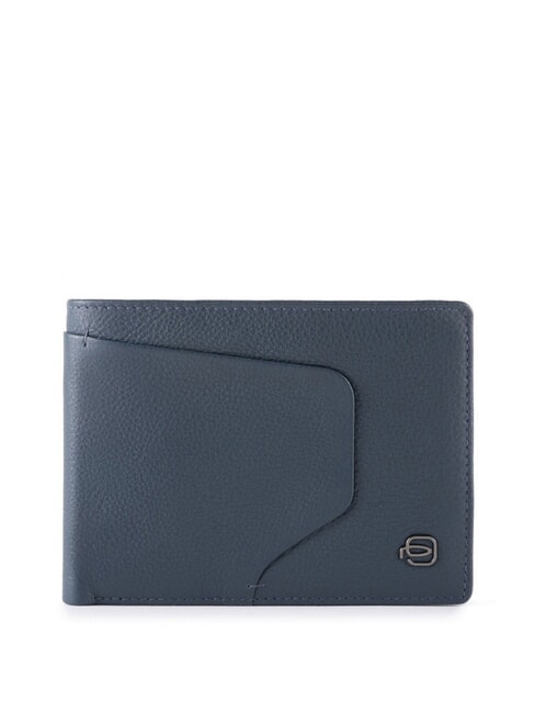 PIQUADRO AKRON Lederbrieftasche mit Münzfach Blau - Brieftaschen Herren