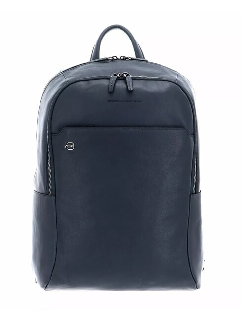 PIQUADRO BLACK SQUARE  15,6-Zoll-Laptop-Rucksack aus Leder blau - PC-Rucksäcke