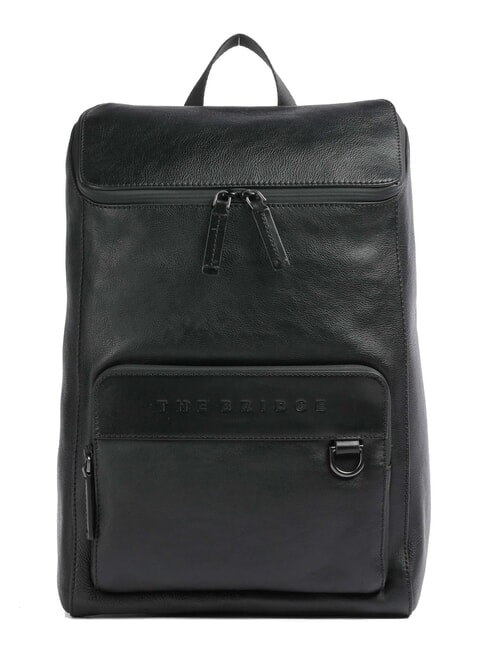 THE BRIDGE DAMIANO Lederrucksack, 13"-Laptopfach schwarz / mattes dunkles Ruthenium - PC-Rucksäcke